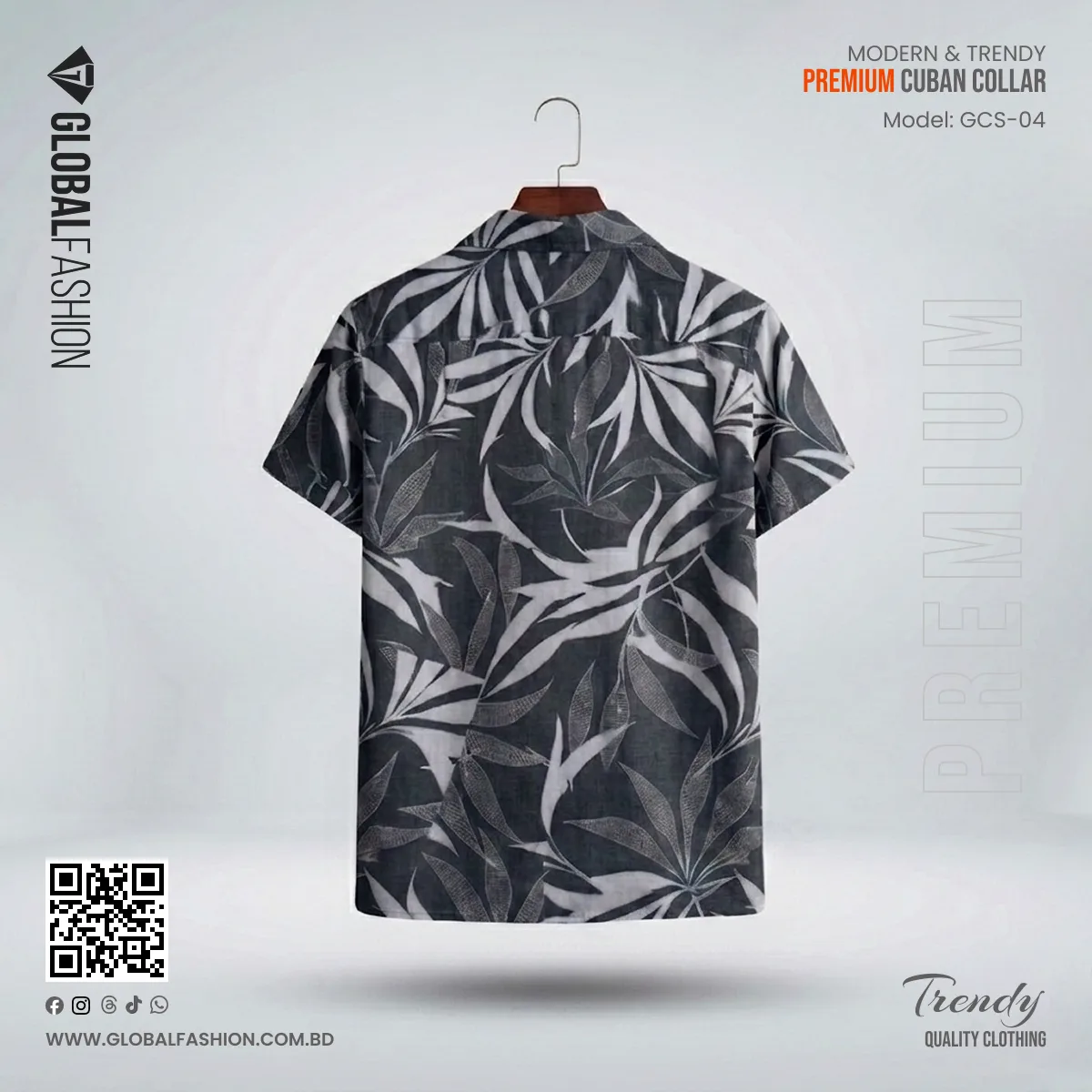 Premium Short Sleeve Cuban Collar Shirt - Combo-02(White & Off-black)