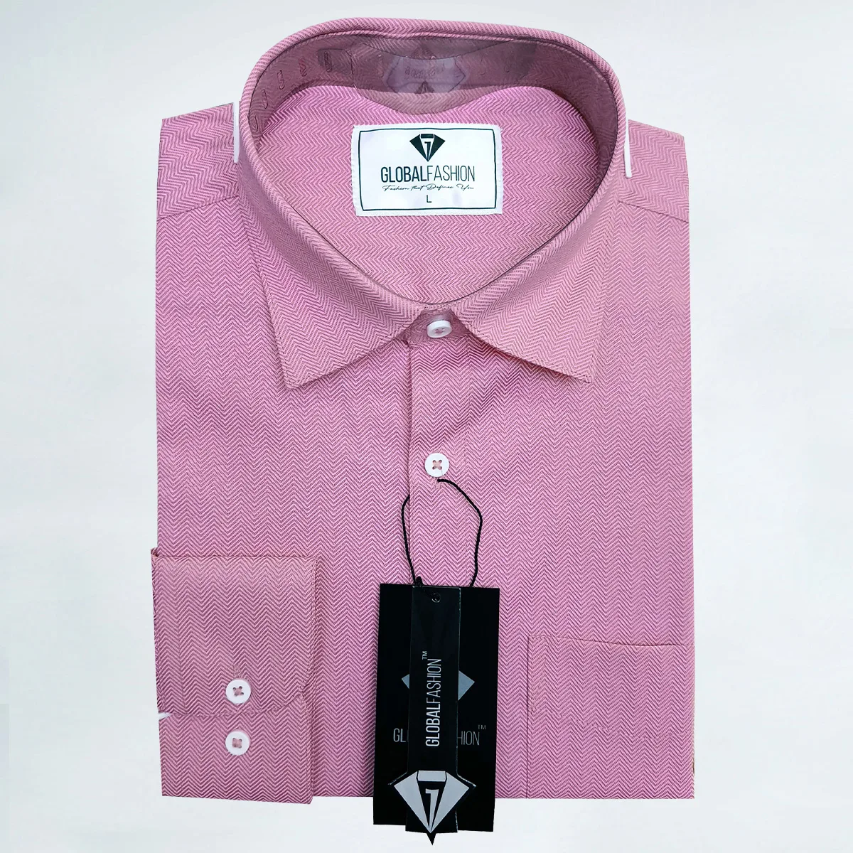 Premium Cotton Full Sleeve Formal Shirt - Combo-02-(Onion-pink & Sky-blue)