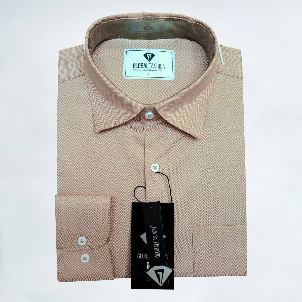 Premium Cotton Full Sleeve Formal Shirt - (Beige)