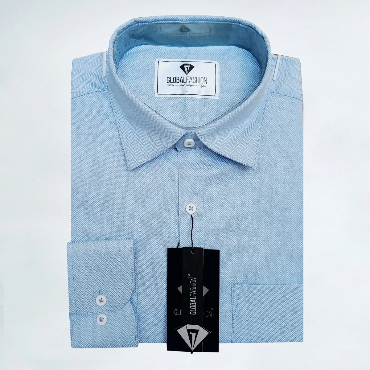 Premium Cotton Full Sleeve Formal Shirt - (Sky Blue)