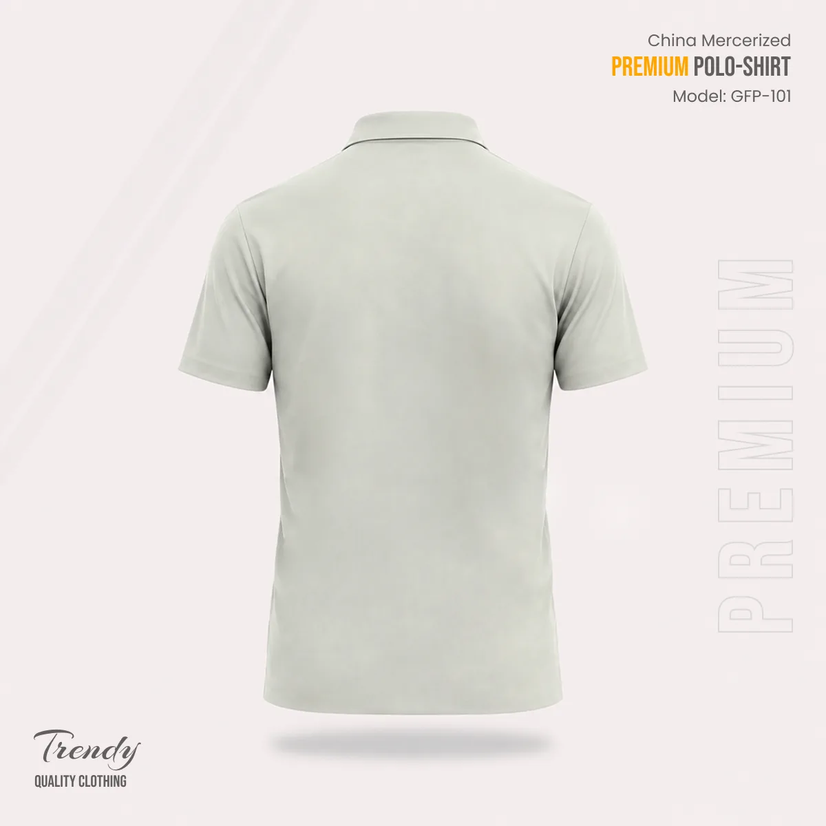 Premium Quality Half Sleeve China Mercerized Polo-shirt - (Sage Green)