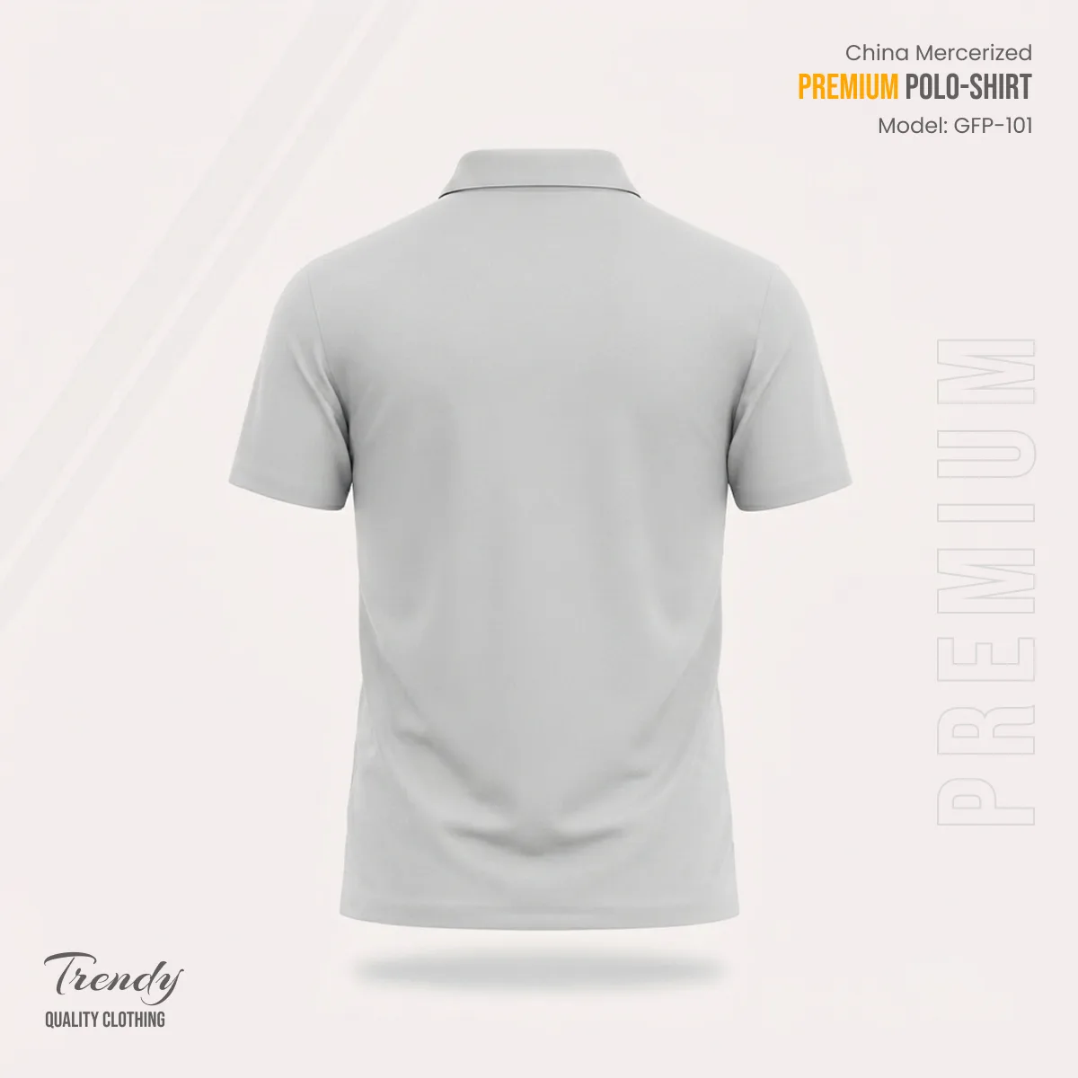 Premium Quality Half Sleeve China Mercerized Polo-shirt - (Light Greyish-Green)