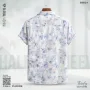 Digital Printed Remi Cotton Short Sleeve Shirt - (White &amp; Blue)