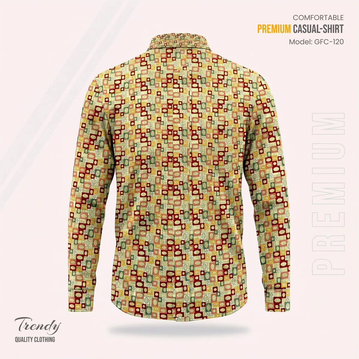 Premium Imported Cotton Full Sleeve Shirt - (Maroon Beige)