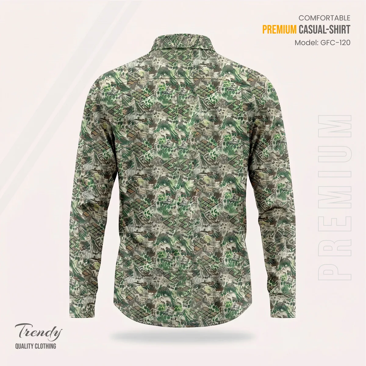 Premium Imported Cotton Full Sleeve Shirt - (Olive Green)