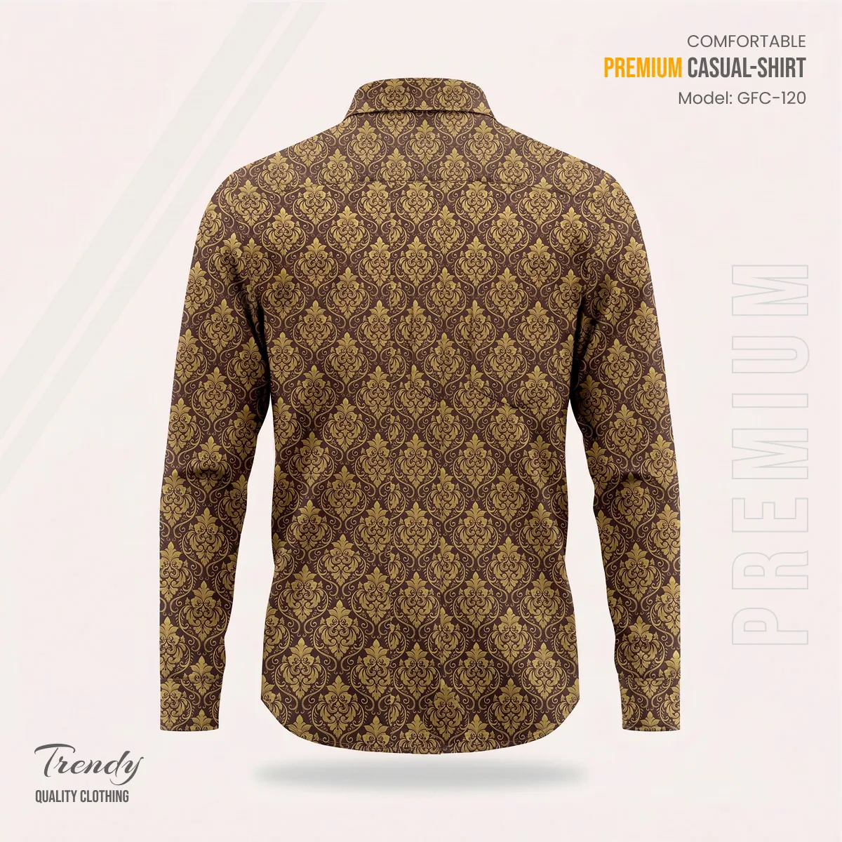 Premium Imported Cotton Full Sleeve Shirt - (Royal Brown)