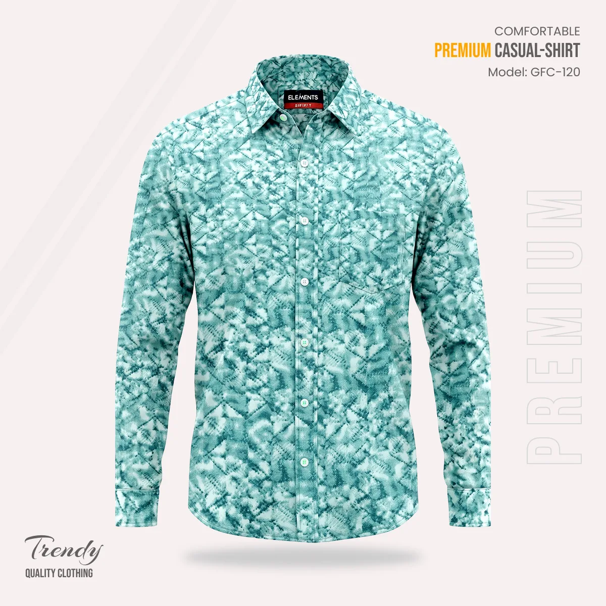Premium Imported Cotton Full Sleeve Shirt - (Aqua Mint)