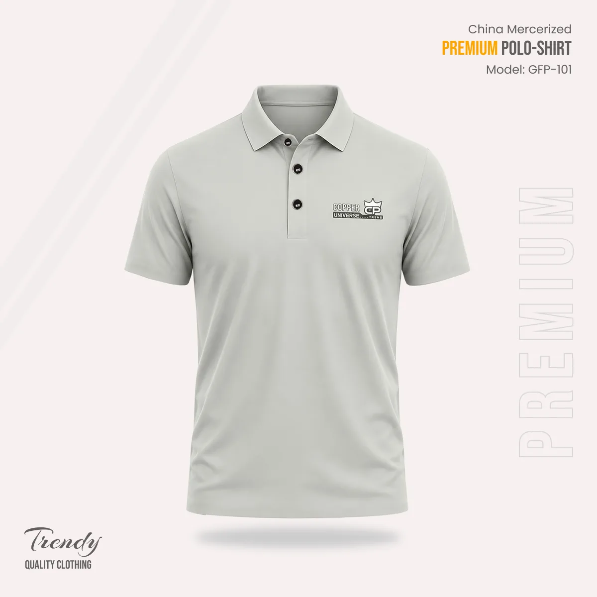 Premium Quality Half Sleeve China Mercerized Polo-shirt - (Sage Green)