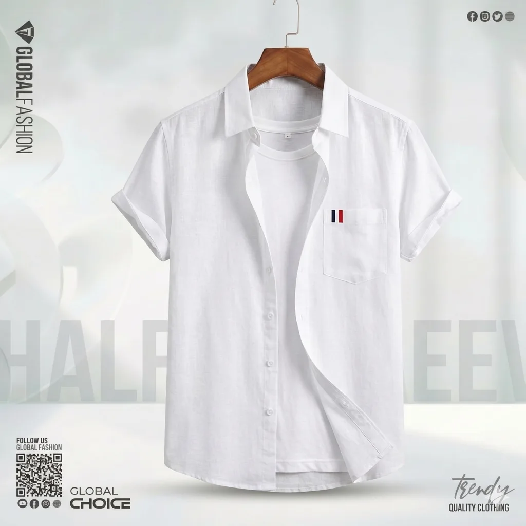 Remi Cotton Premium Short Sleeve Shirt - (Off white)
